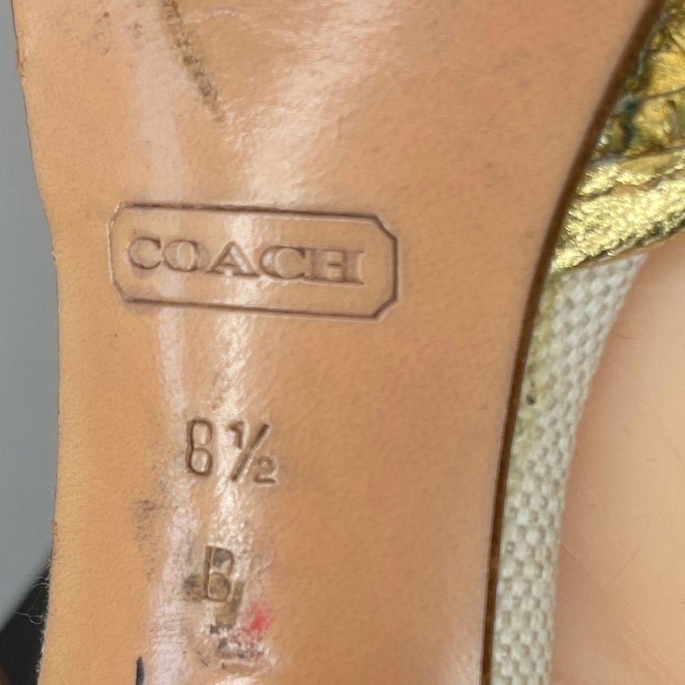 Coach Gold Leather‎ Heels - Picture 6 of 7